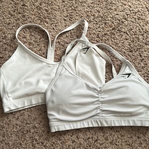 WHITE GYMSHARK SPORTS BRA SET SIZE S